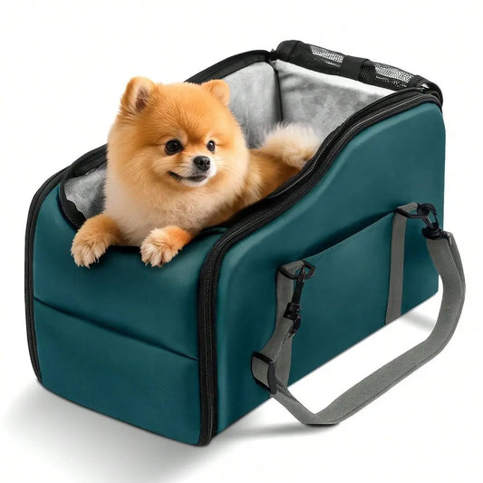 Pet Booster Car Seat With Fixed Leash And Adjustable Straps