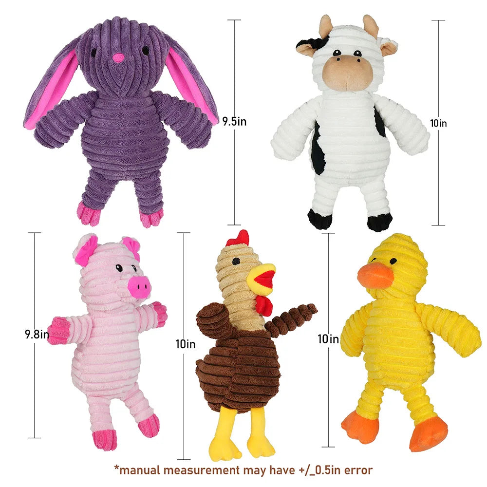 Premium Plush Squeaky Dog Toys Assortment Bundle For Pets