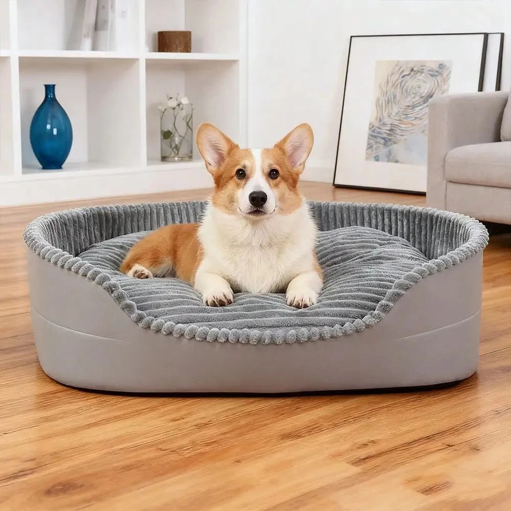 Comfortable Machine Washable Plush Pet Bed For Dogs And Cats