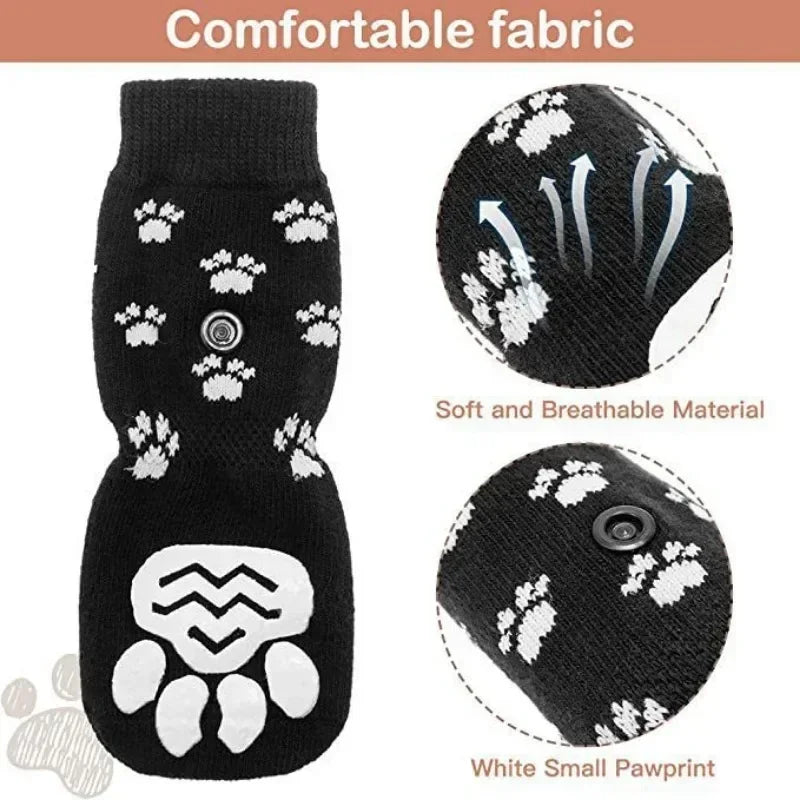 Adjustable Non Slip Dog Socks Soft Pet Paw Protection Covers