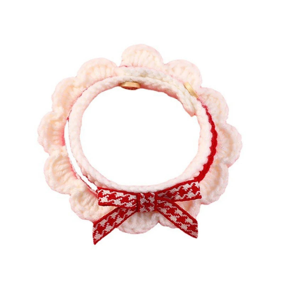 Decorative Bow Knot Handknit Pet Collar For Puppies