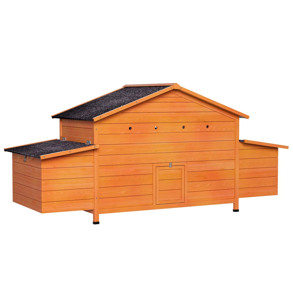 Outdoor Wooden Chicken Coop With Dual Nesting Boxes And Secure Door