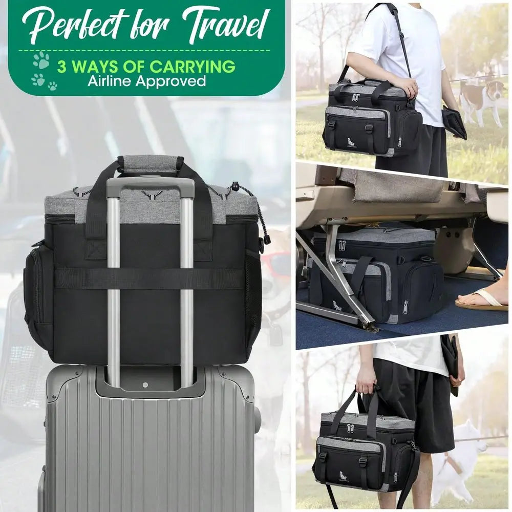 Multi Pocket Dog Travel Bag And Storage Organizer Set