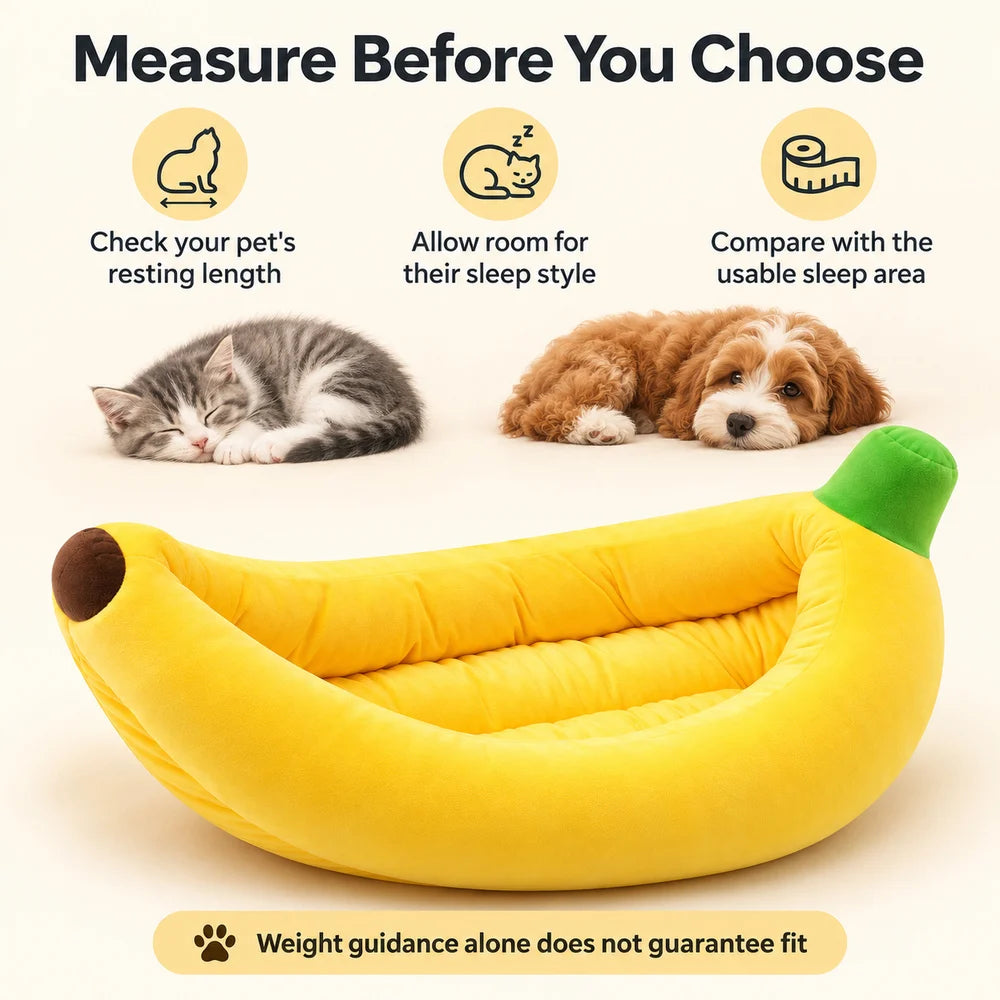 Banana Plush Pet Bed With Raised Sides For Cozy Lounging