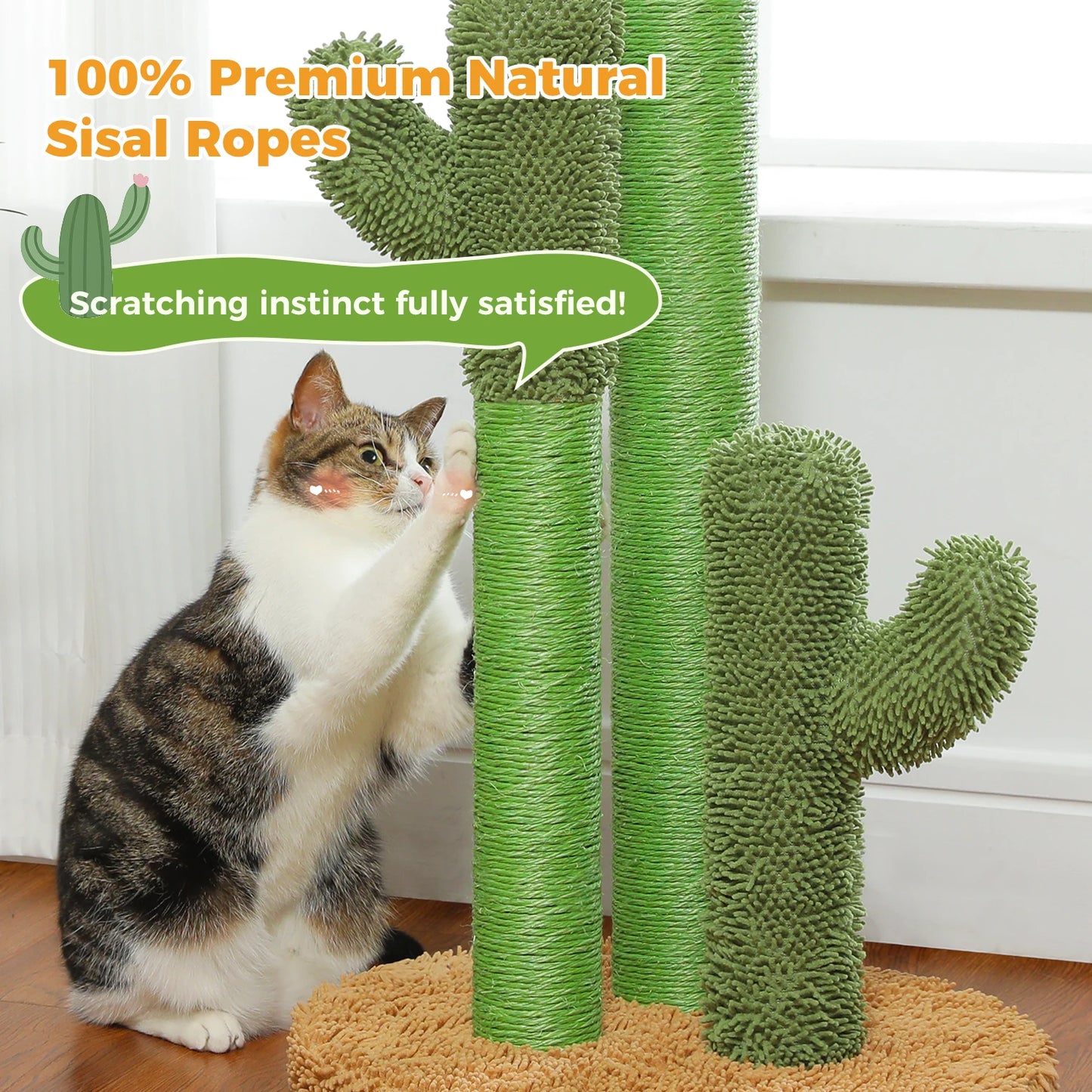PAWZ Road Tall Cat Scratching Post With Sisal Poles And Ball