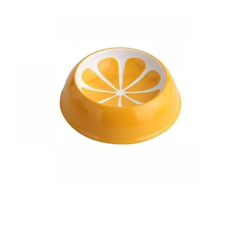 Fruit Shaped Ceramic Cat And Dog Slow Feeder Bowl