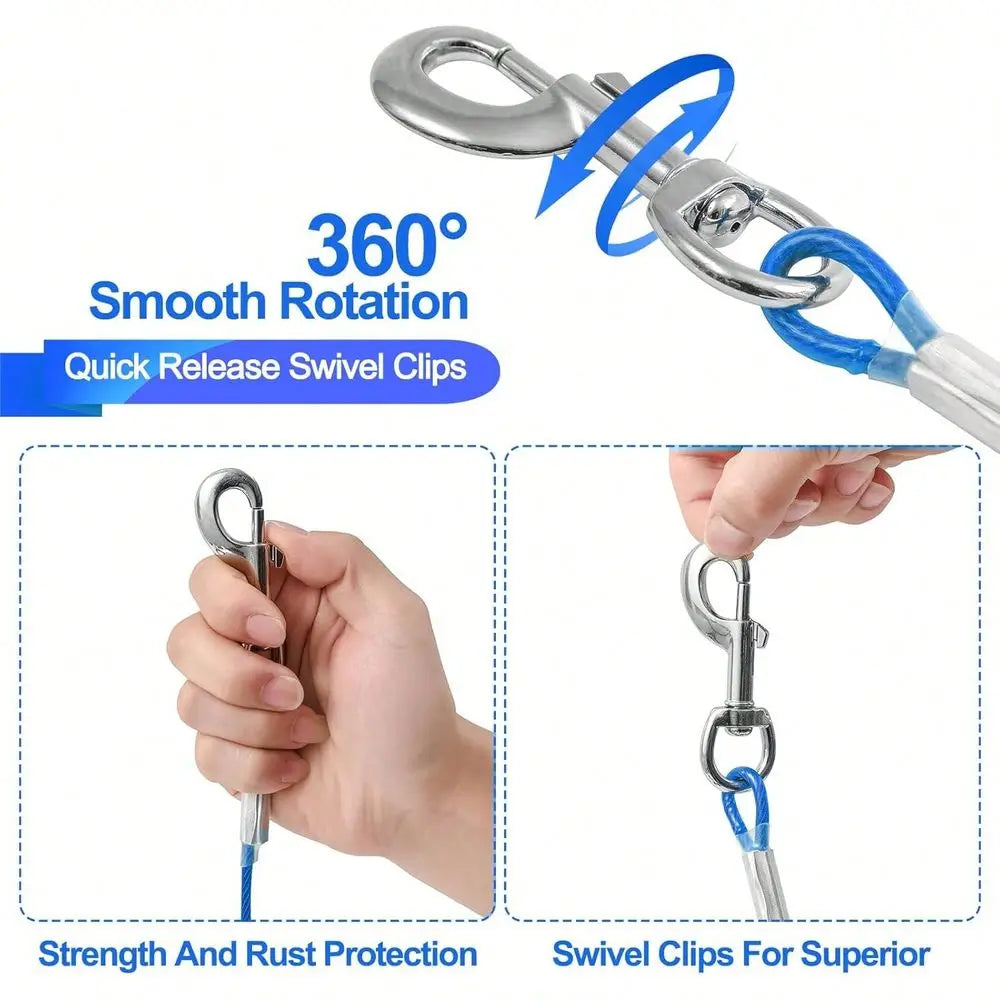 Heavy Duty Metal Dog Tie Out System For Outdoor Tethering