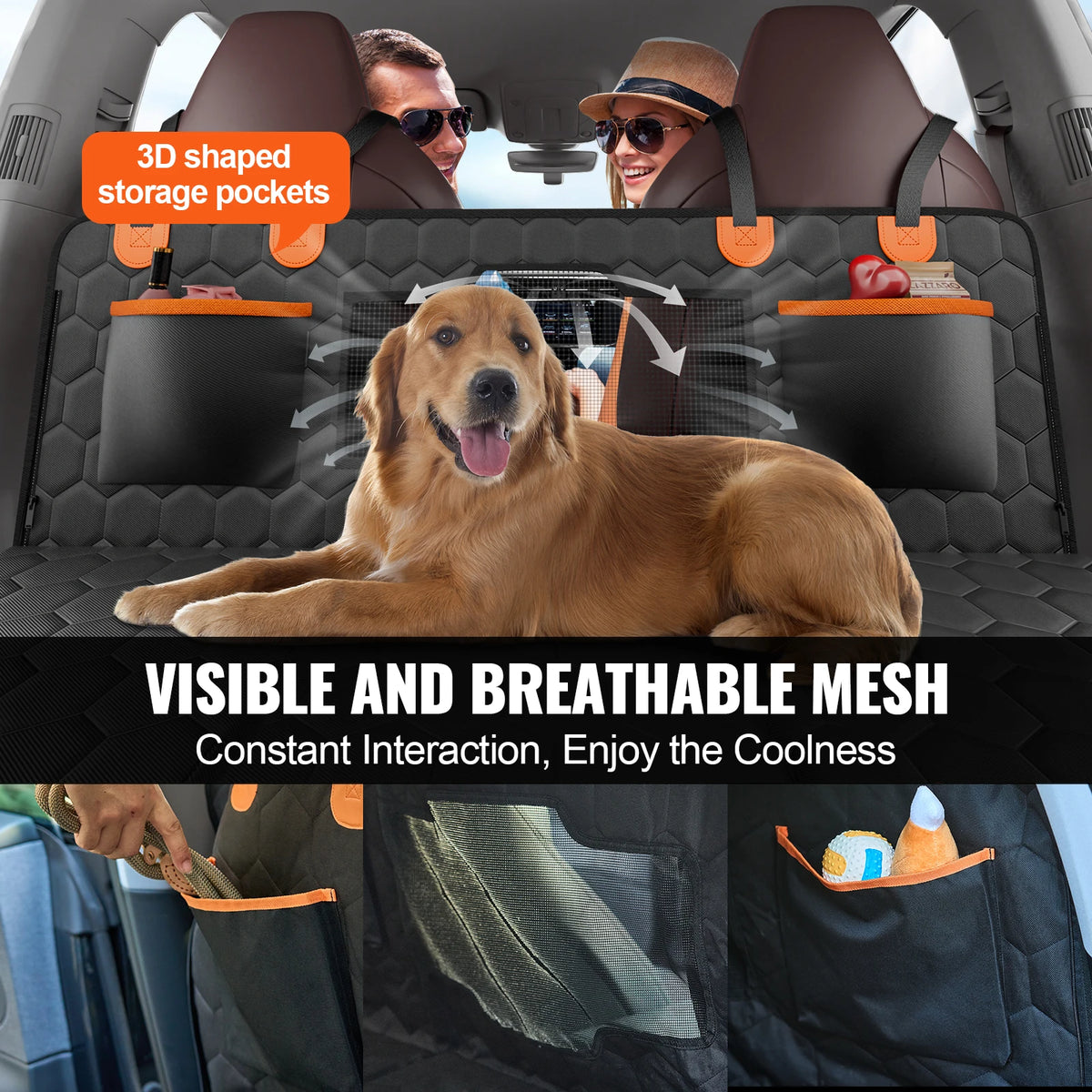 SucceBuy Premium Back Seat Extender Dog Hammock With Breathable Mesh