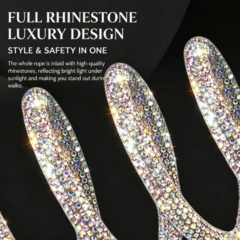 Rhinestone Dog Leash With Padded Handle And Secure Snap Hook