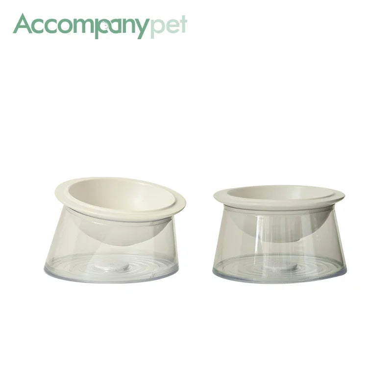Tilted Raised Ceramic Bowl With Non-Slip Anti-Tip Feeding Design