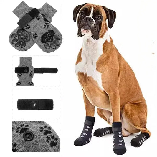 Adjustable Non Slip Dog Socks Soft Pet Paw Protection Covers