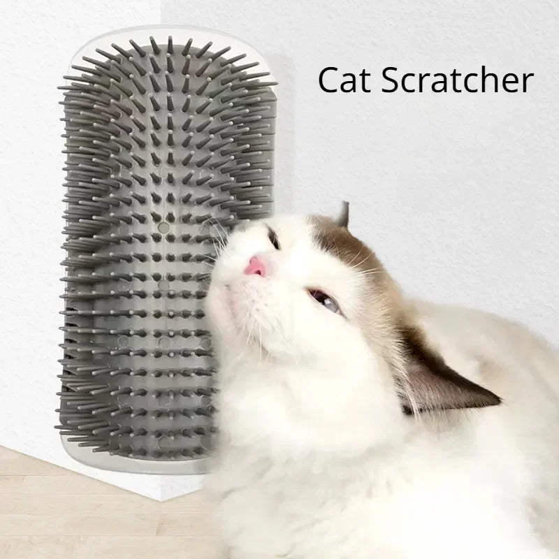 Corner Cat Scratcher And Massage Grooming Comb With Catnip