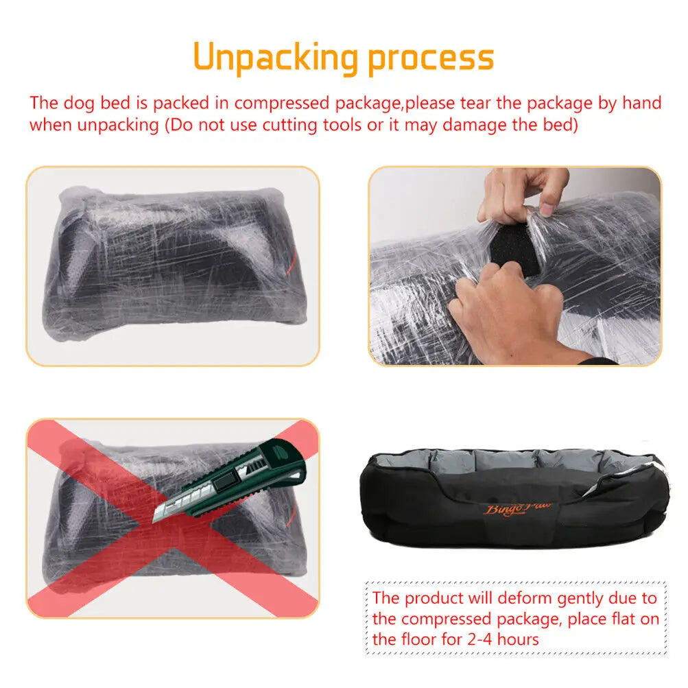 BingoPaw All Season Dog Bed With Removable Waterproof Cover