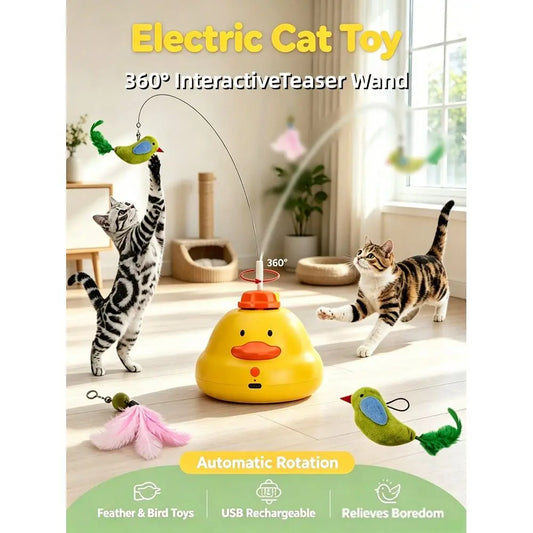 Fully Automatic 360 Rotating Interactive Cat Teaser Toy