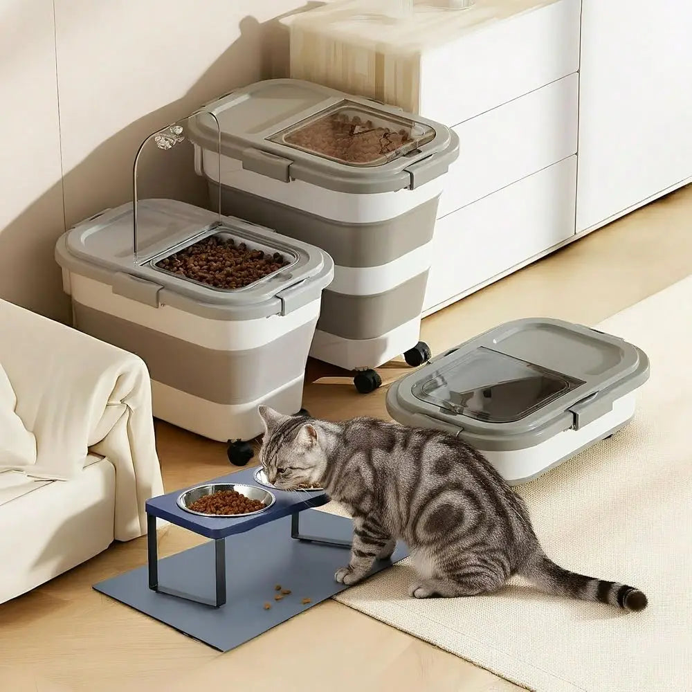 Collapsible Airtight Wooden Dog Food Storage Container