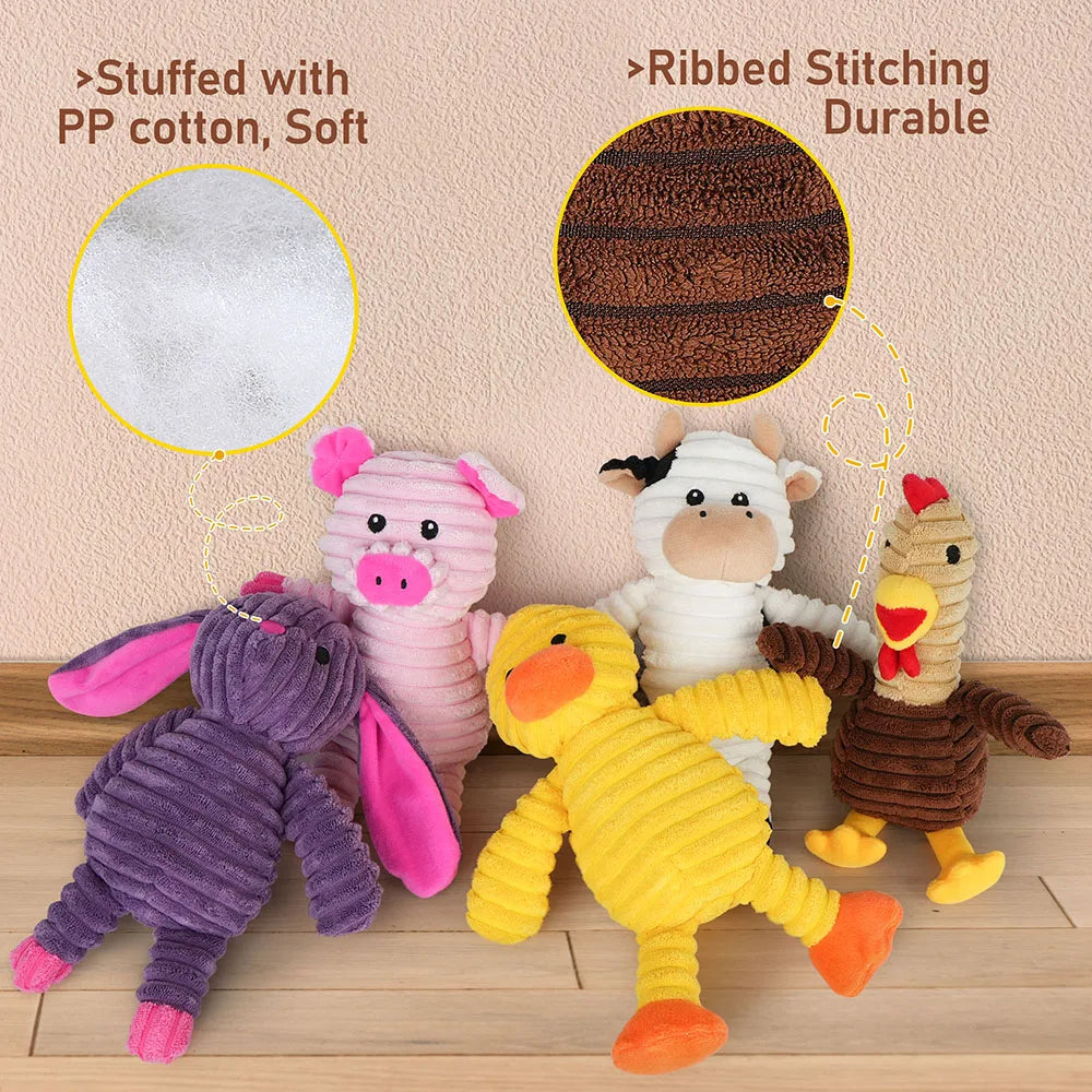 Premium Plush Squeaky Dog Toys Assortment Bundle For Pets