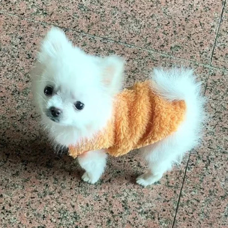 Stylish Printed Fleece Dog Sweater For Small Dog Breeds