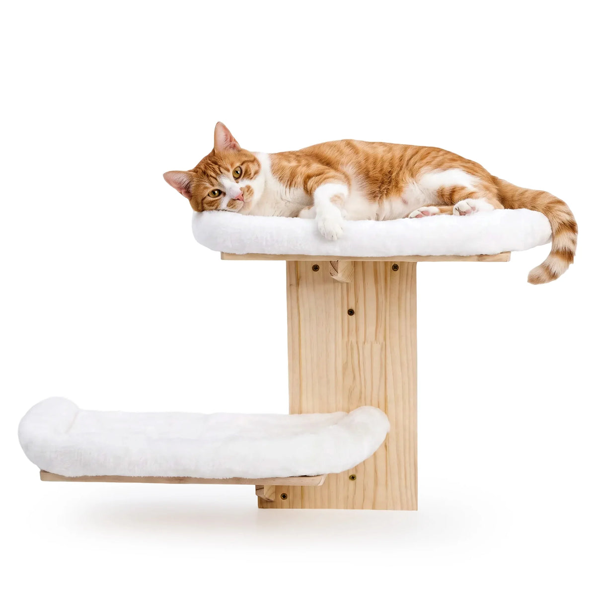EliteZ Solid Wood Wall Mounted Cat Bed With Washable Cushion