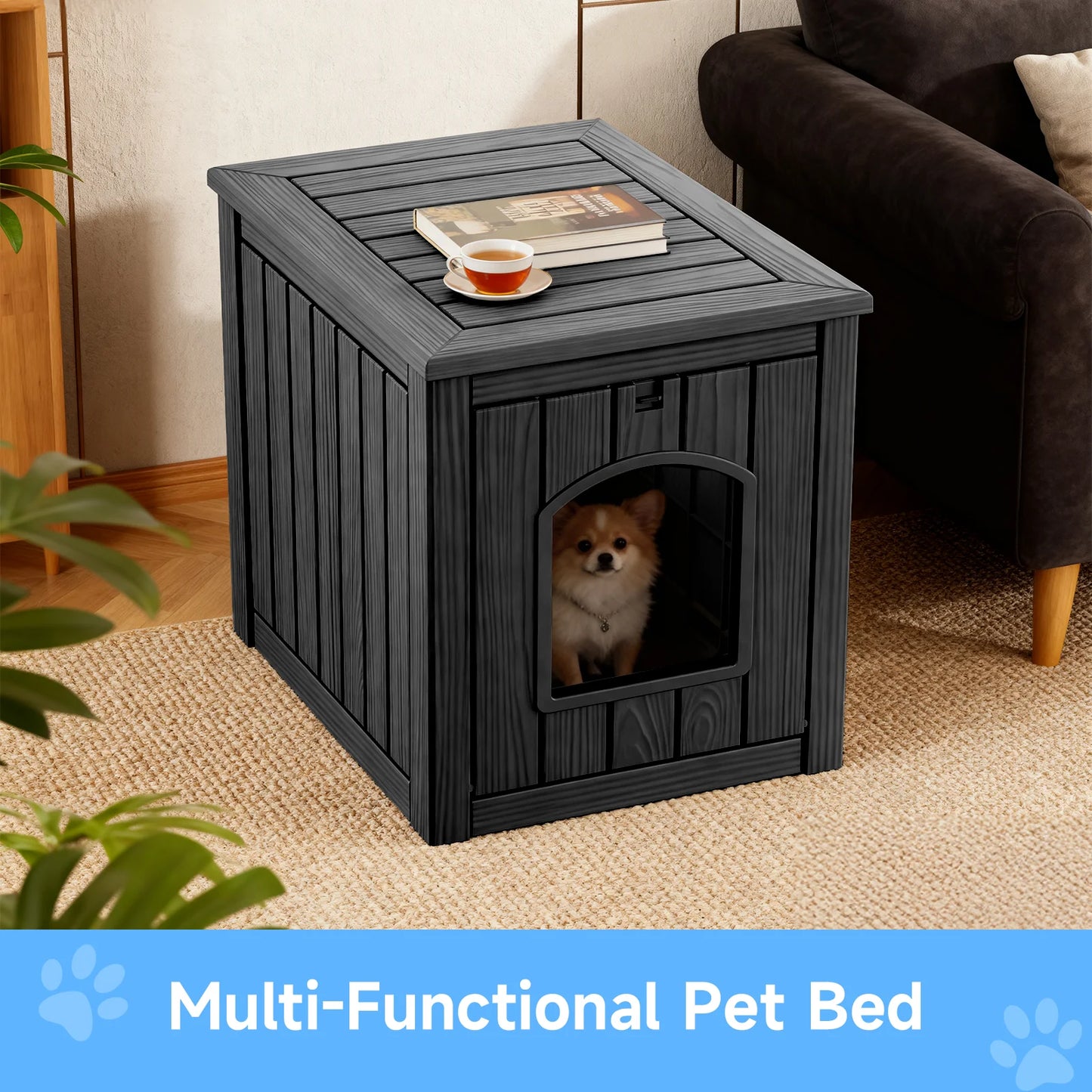 Waterproof Resin Cat And Dog House Kennel End Table