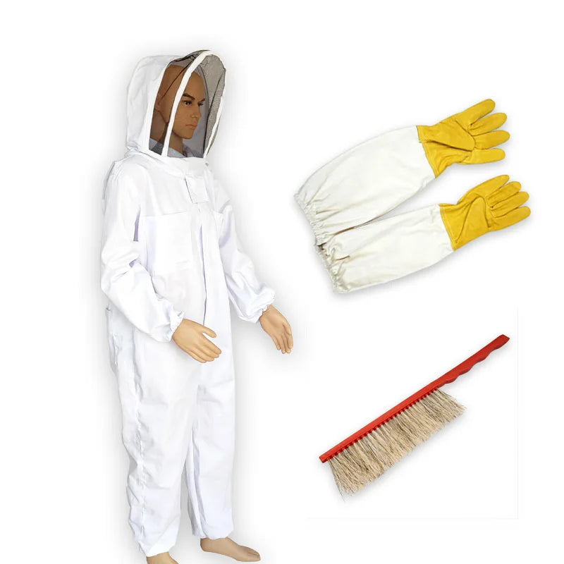 Professional Beekeeping Protective Kit With Suit Gloves And Brush
