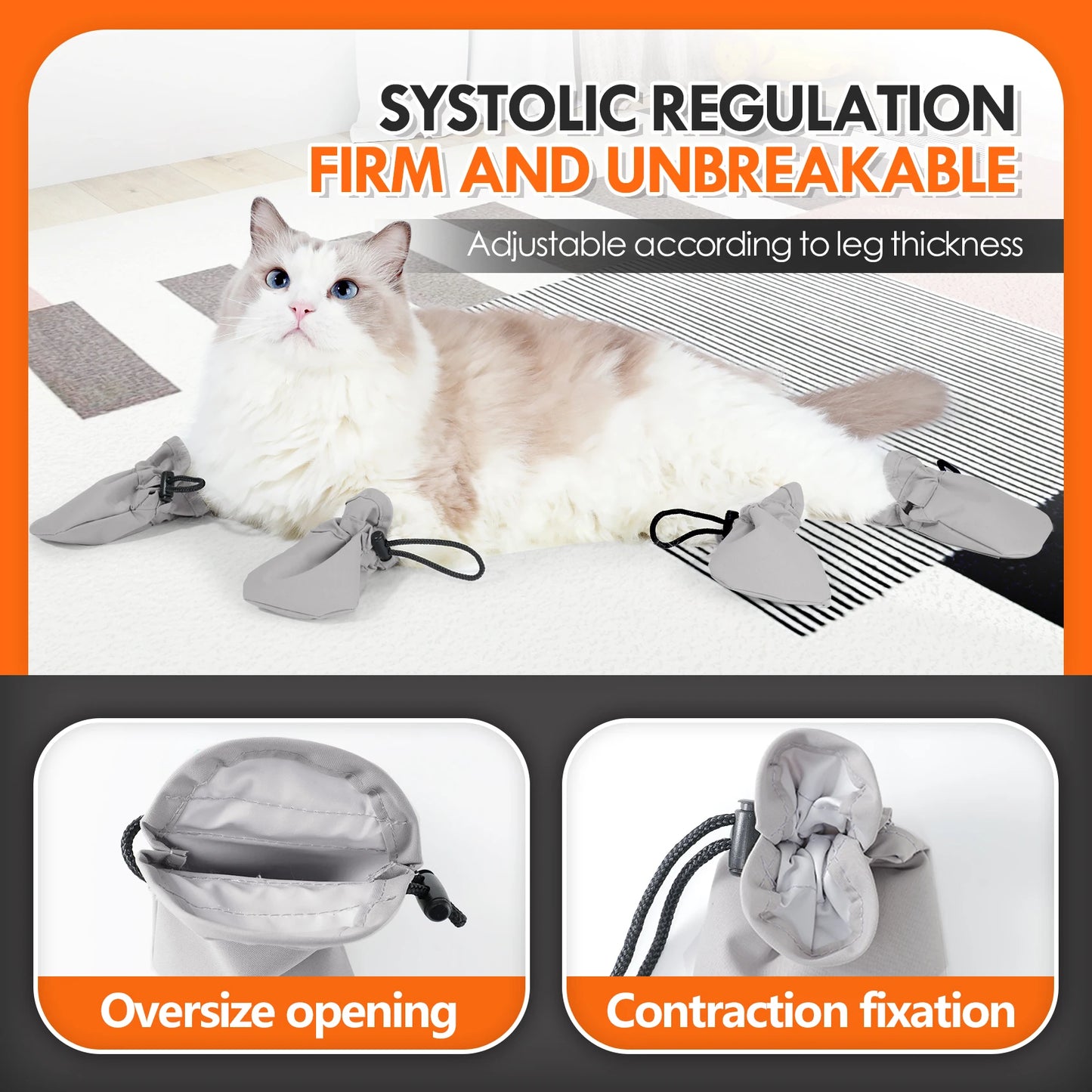 Waterproof Anti Scratch Cat Paw Covers With Adjustable Drawstrings