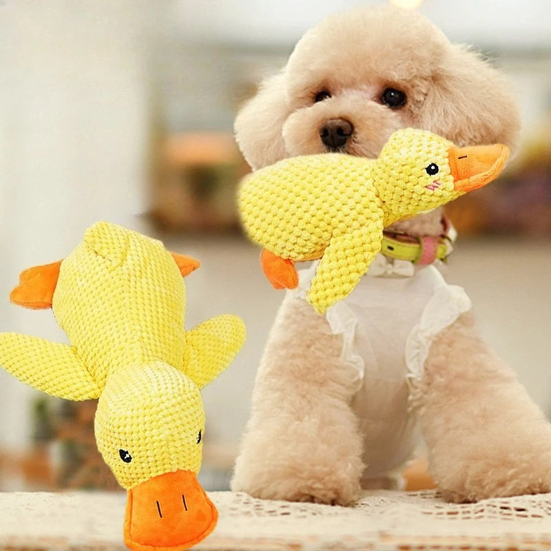 Durable Plush Duck Dog Chew Toy Featuring Bite Resistant Build