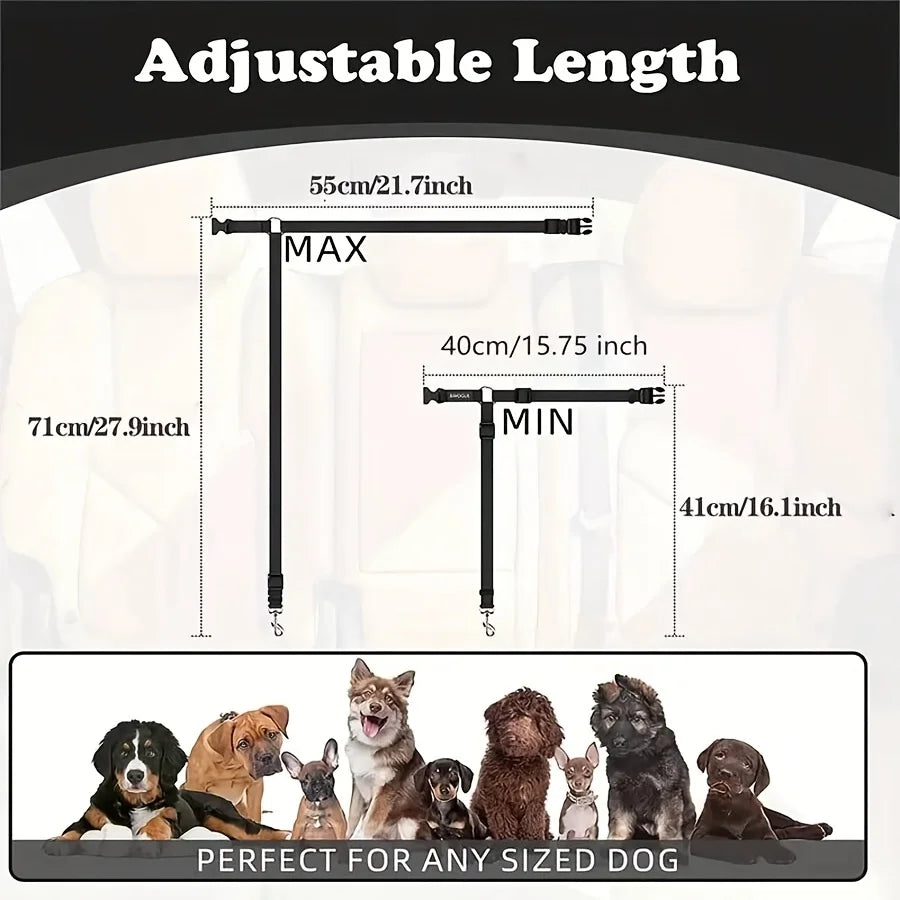Premium Polyester Dog Car Seat Belt Safety Tether Leash