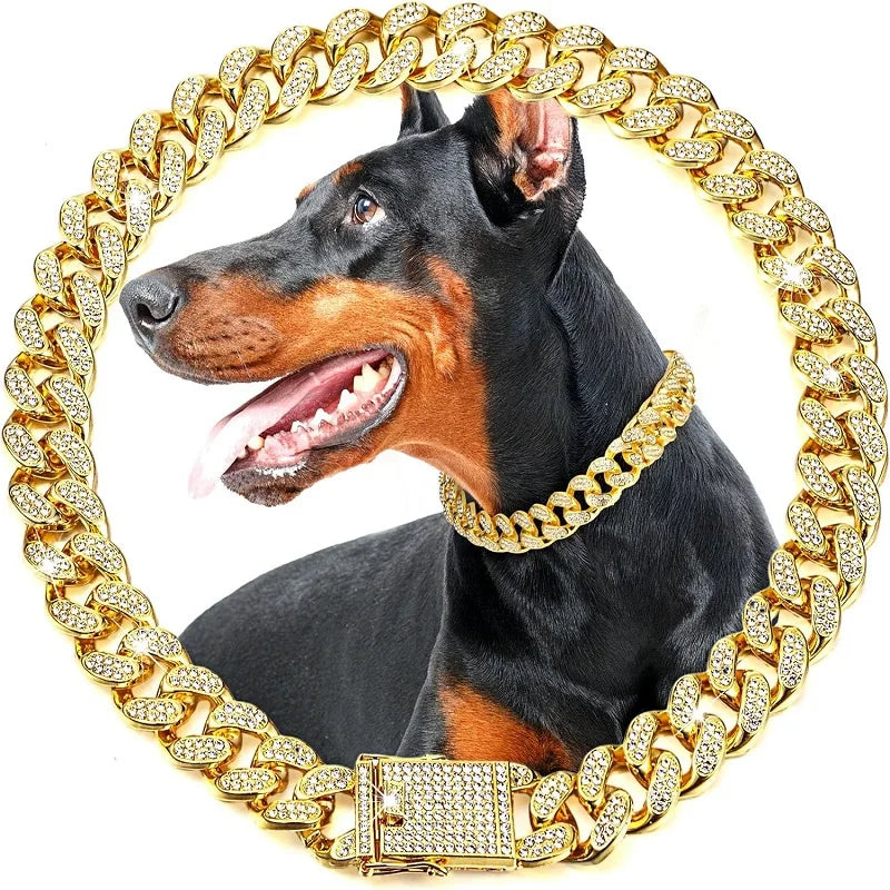 Elegant Stainless Steel Chain Collar For Dogs And Cats