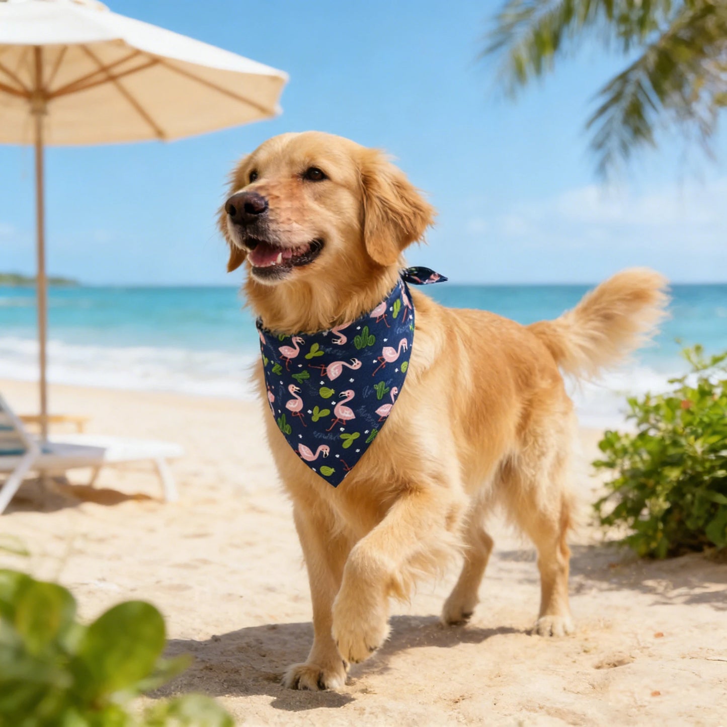 Soft Washable Fruit Floral Cloth Dog Bandana And Scarf