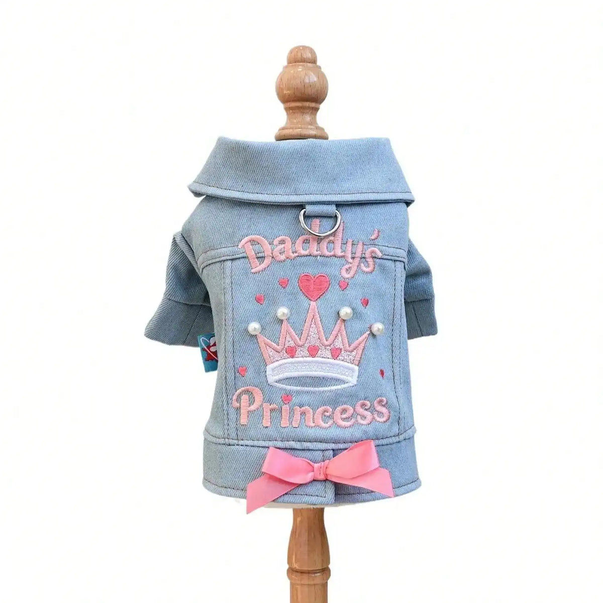 Stylish Princess Design Dog Denim Jacket With Fun Fruit Prints
