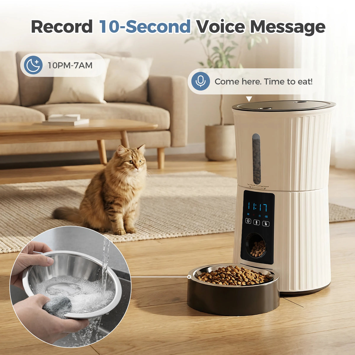 JHK Automatic Cat Feeder With WiFi App Control And Digital Timer