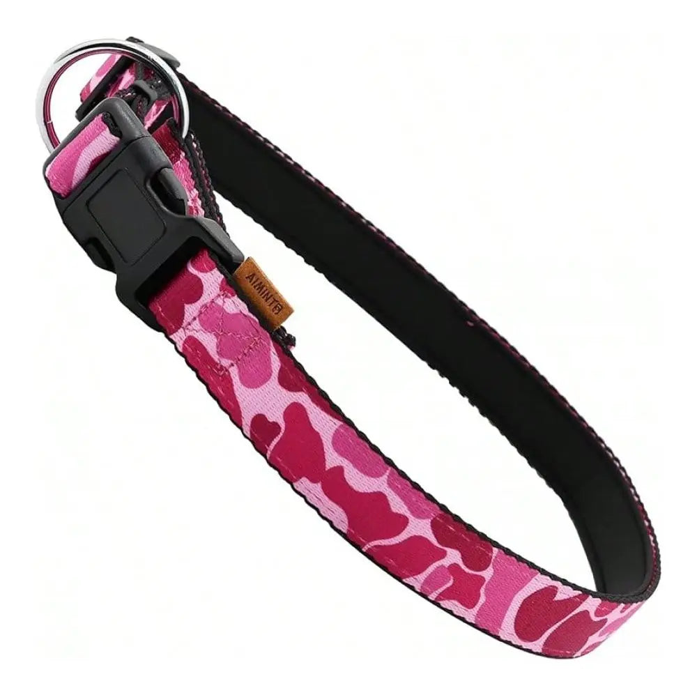 Soft Adjustable Camouflage Dog Collar With Quick Release Buckle