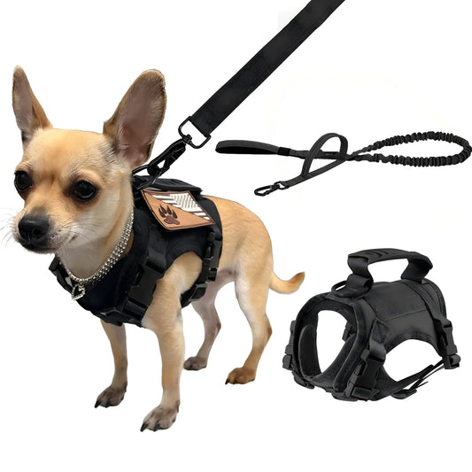 Adjustable Tactical Dog And Cat Harness Leash Walking Set