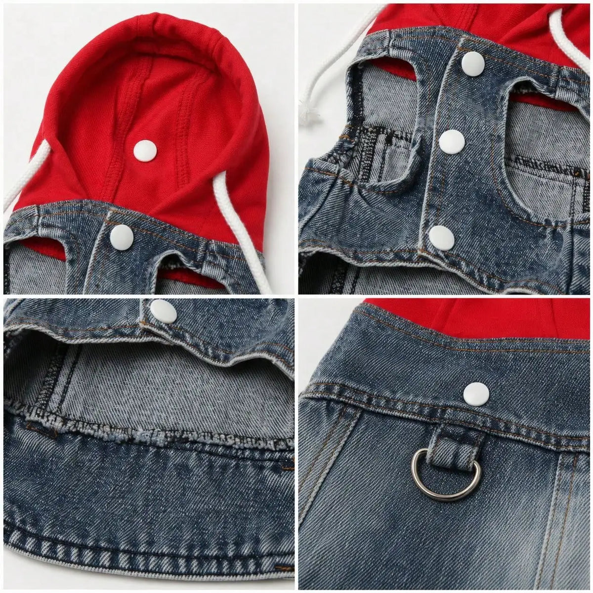 Pet Denim Hoodie Vest For Dogs And Cats Outdoor Apparel