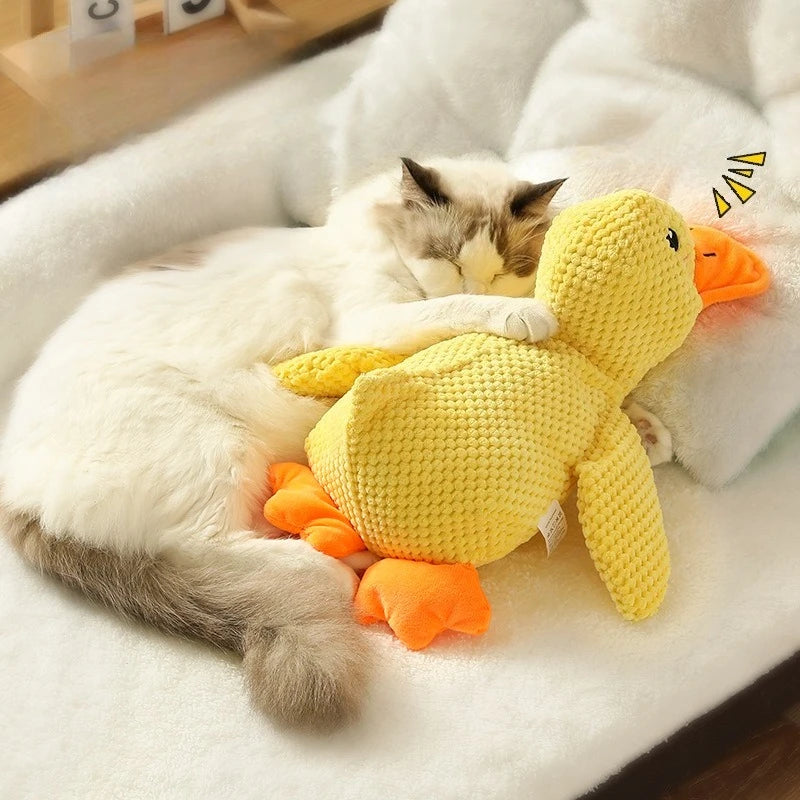 Durable Plush Duck Dog Chew Toy Featuring Bite Resistant Build