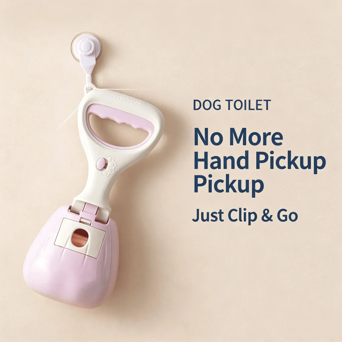 Handheld Dog Poop Scooper With Built In Disposable Bag Holder