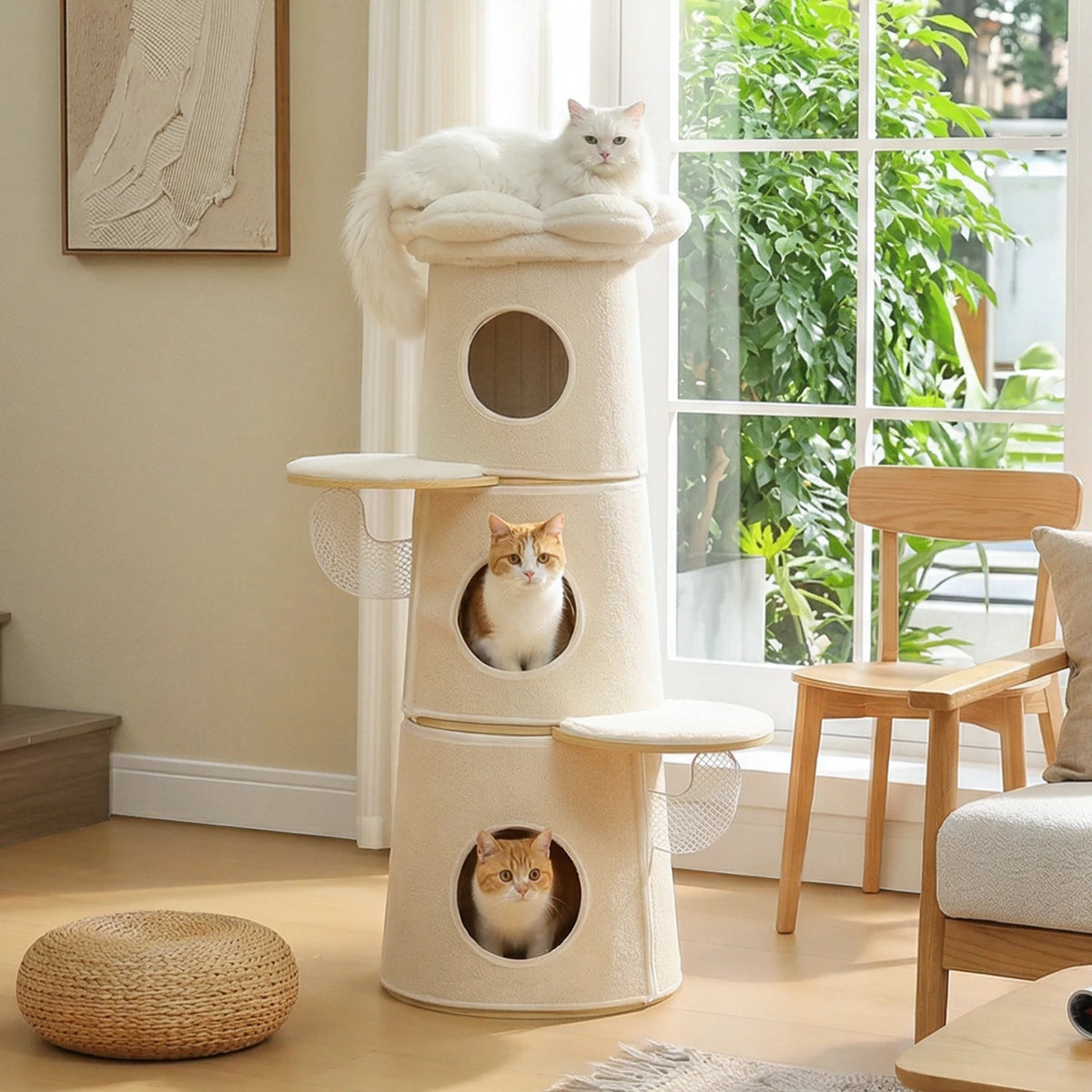 PAWZ Road Multilevel Cat Tree With Flower Perch And Condos