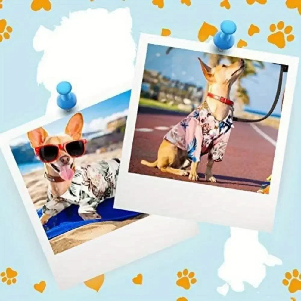 Breathable Hawaiian Floral Pet Shirts Set For Dogs And Cats