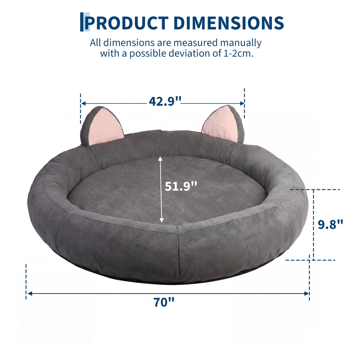 Memory Foam Dog Bed With Supportive Bolster For Senior Dogs