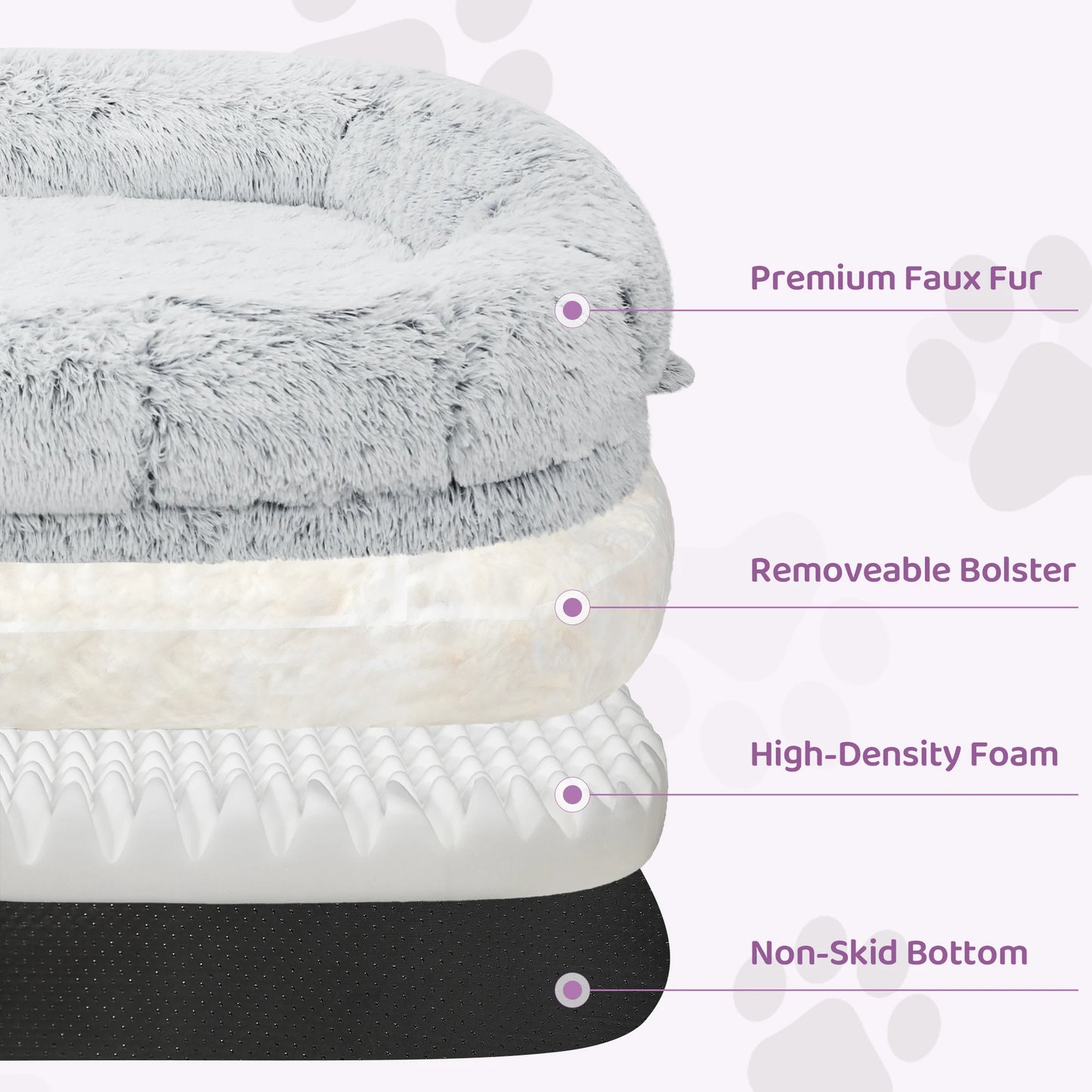Orthopedic Human Dog Bed Faux Fur Removable Cover For Adults