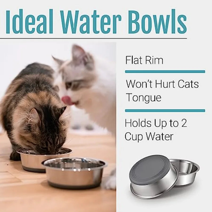 Nonslip Stainless Steel Dog Cat Bowls Silicone Bottom Stackable Design