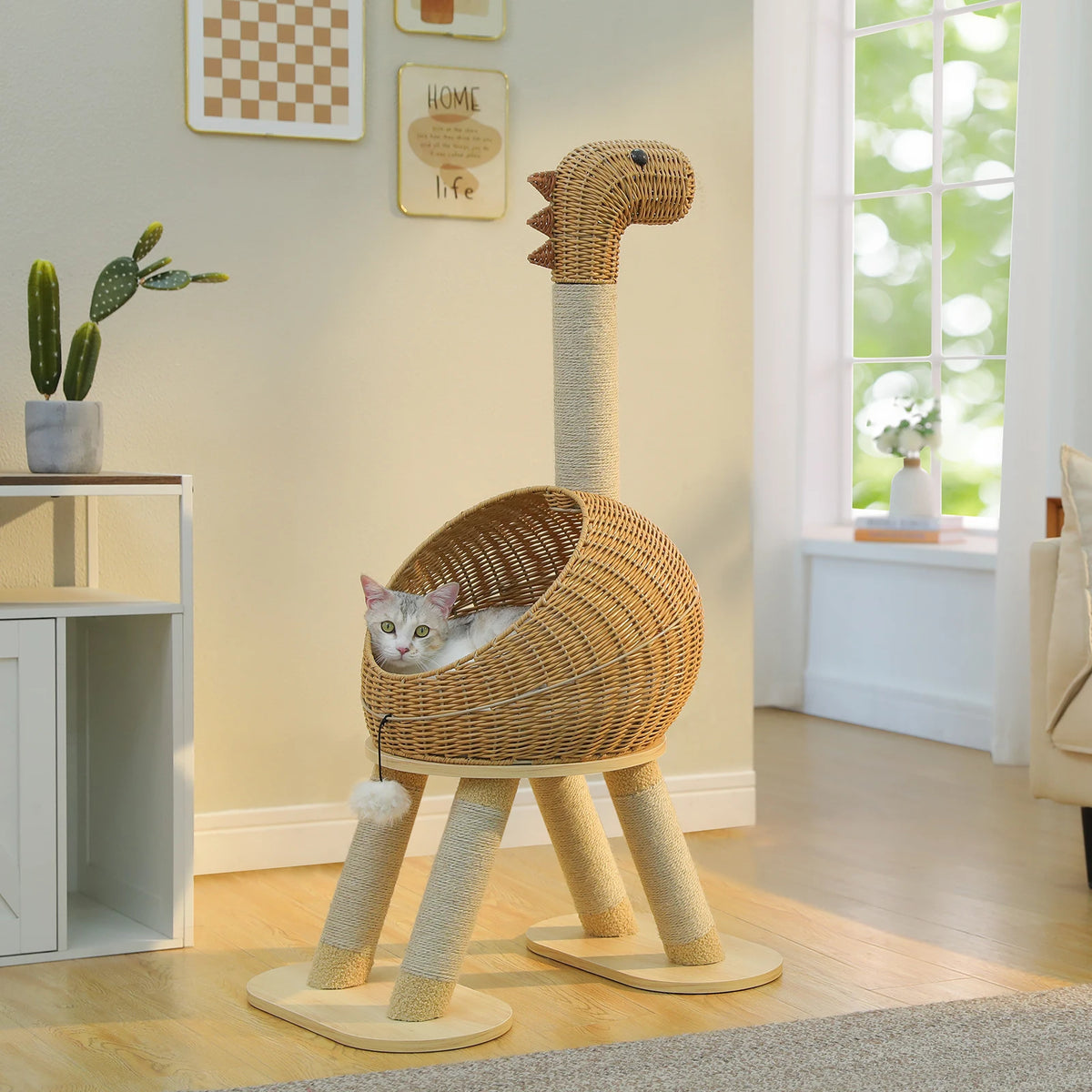 PAWZ Road Rattan Cat Tree Tower With Sisal Scratching Post