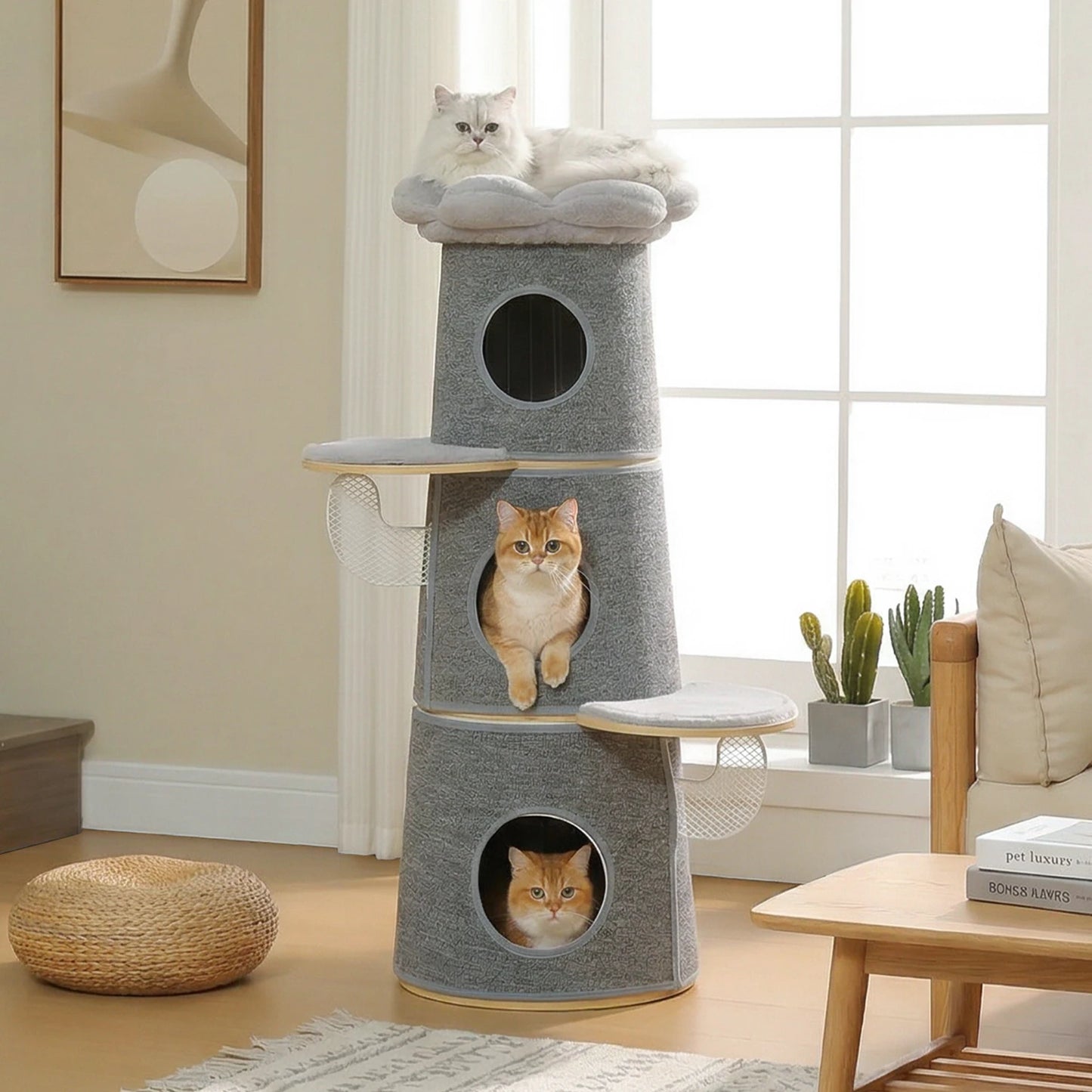 PAWZ Road Multilevel Cat Tree With Flower Perch And Condos