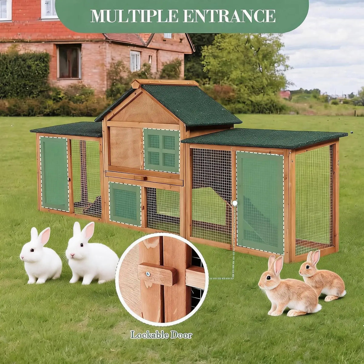 Garvee Wooden Chicken Coop With Waterproof Asphalt Roof for Poultry
