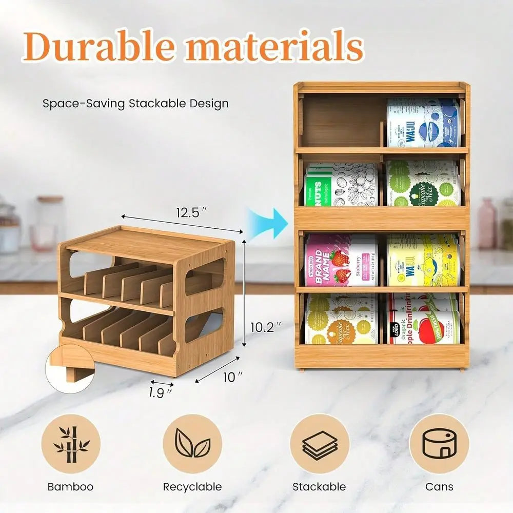 Wooden Double Tier Pet Food Storage Rack With Sturdy Build