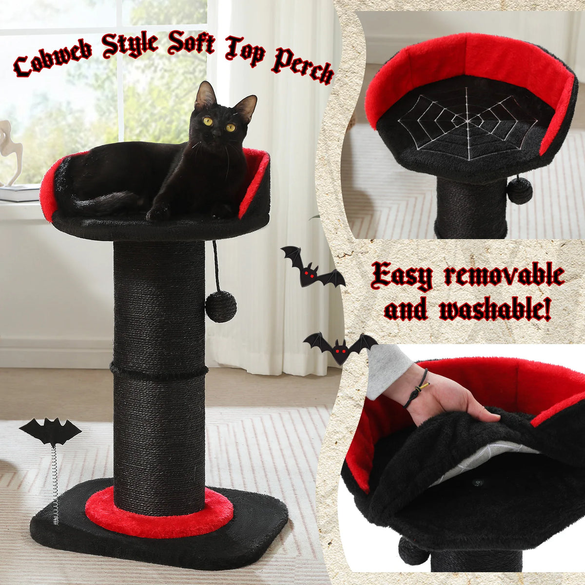 Pawz Road Gothic Cat Tree With Removable Bed And Ball