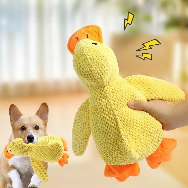 Durable Plush Duck Dog Chew Toy Featuring Bite Resistant Build
