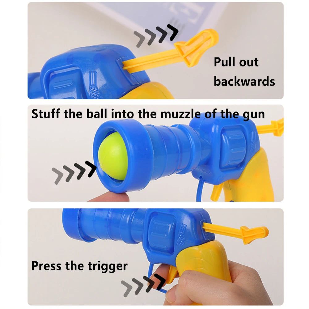Interactive Plush Ball Shooting Gun Toy For Cats And Kittens