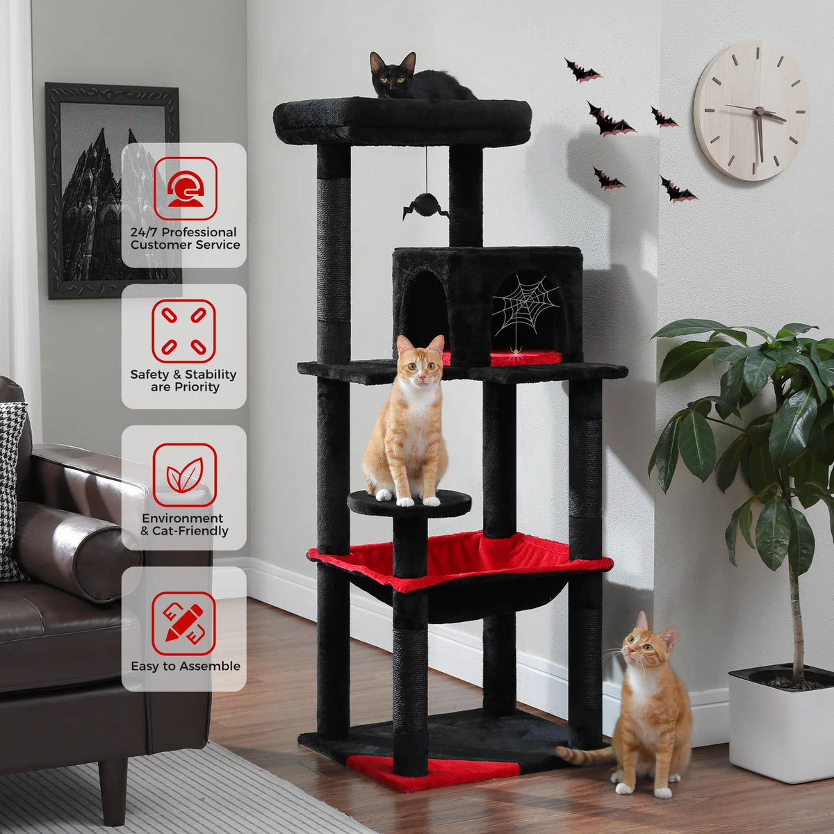 PAWZ Road Gothic Cat Tree With Hammock And Scratching Posts