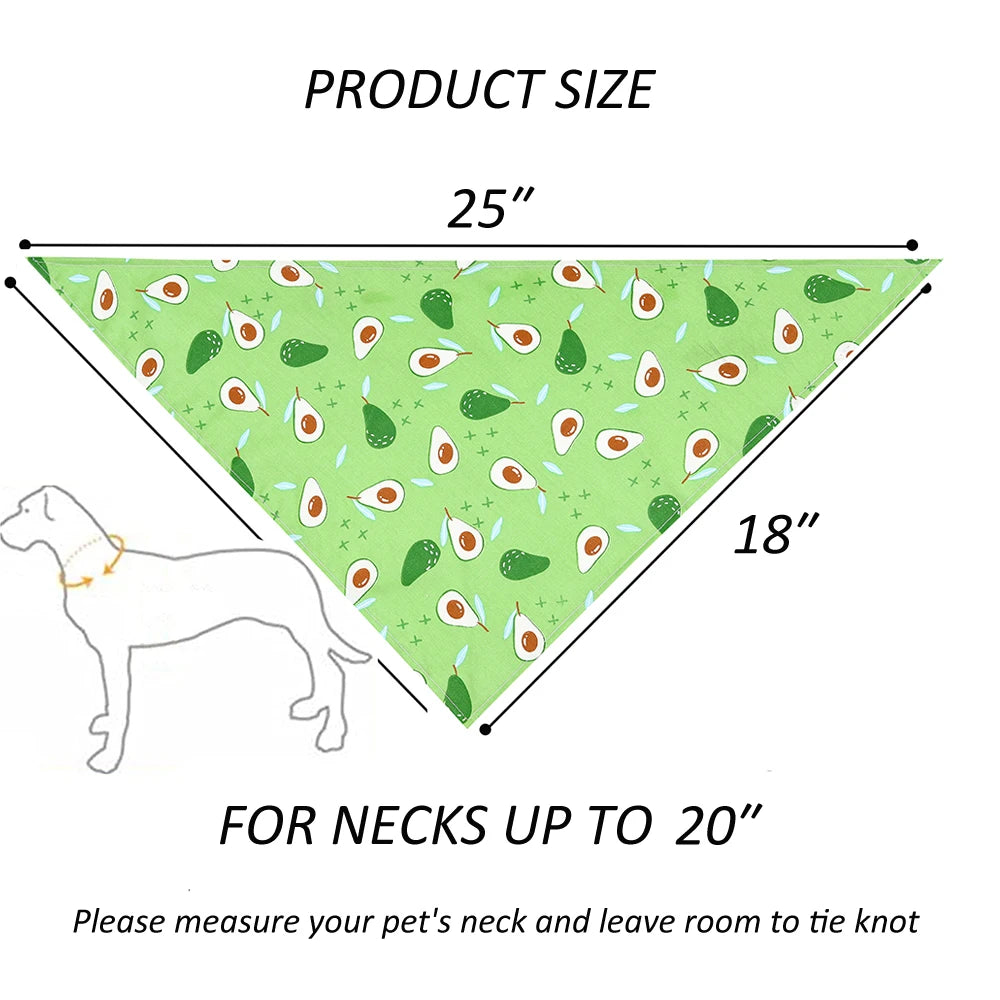 Soft Washable Fruit Floral Cloth Dog Bandana And Scarf
